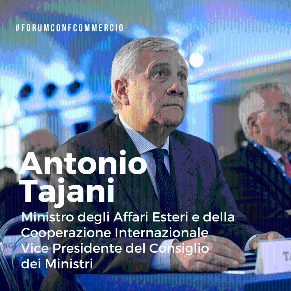 Antonio Tajani al forum confcommercio 2024